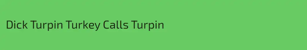 Dick Turpin Turkey Calls Turpin